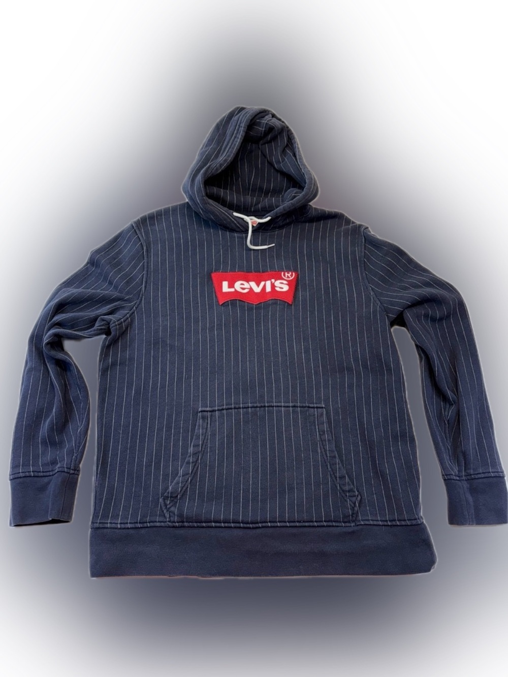 Levi's Dark Blue Modern Housemark Pinstripe Hoodie Size Large